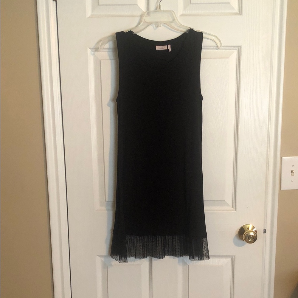 Black tank top with Sheer Hem. Layers by LOGO